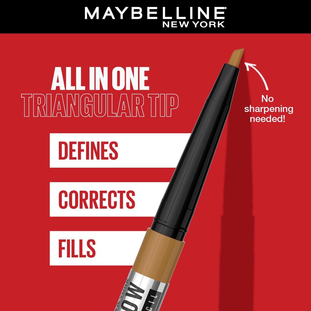 Maybelline Tattoo Brow 36 Hr Brow Pencil, Light Brown, 0.25gm , Waterproof Eyebrow Pencil with Precision Tip
