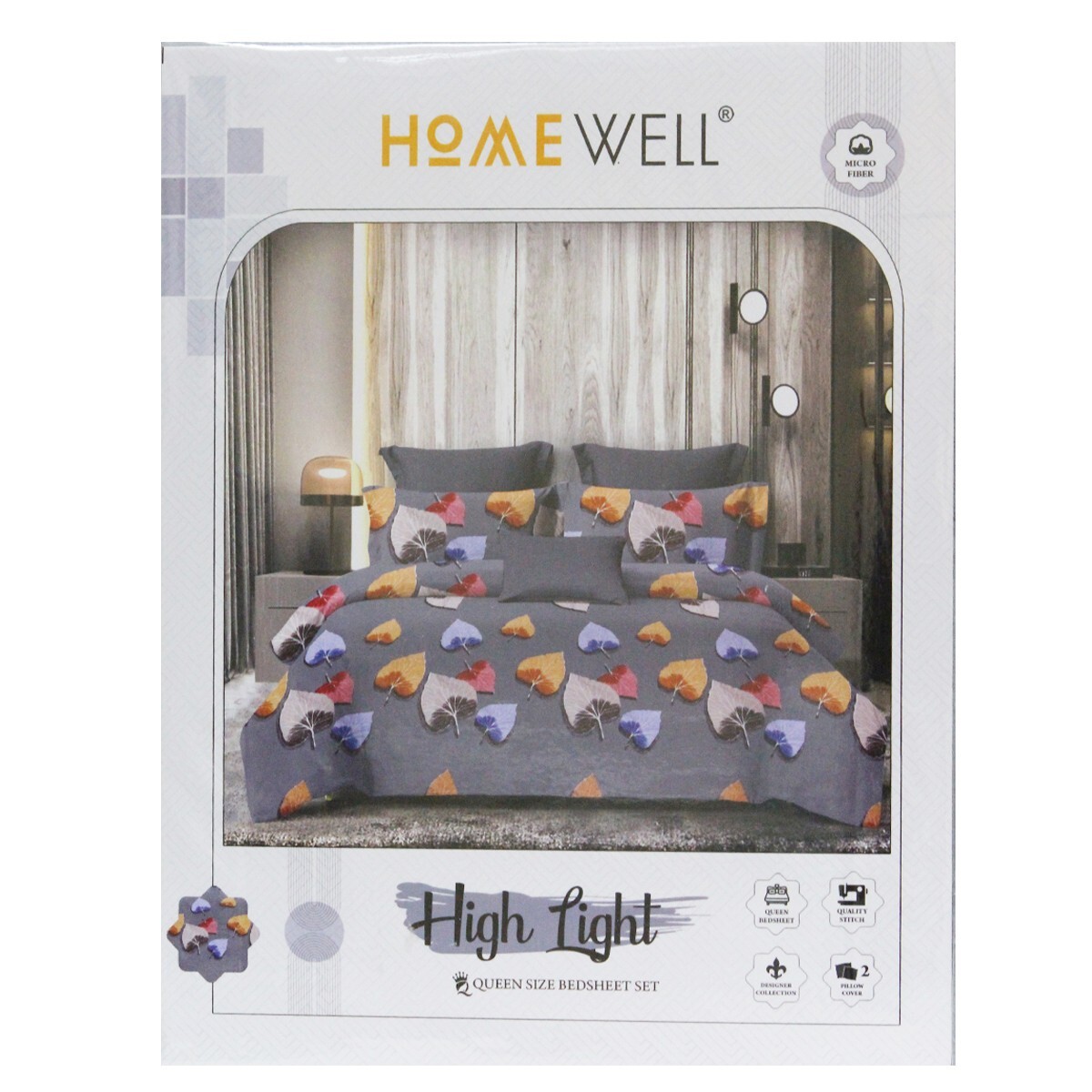 Home Well Queen Size Bed Sheet Combo Assorted Colour , Pack Of 2