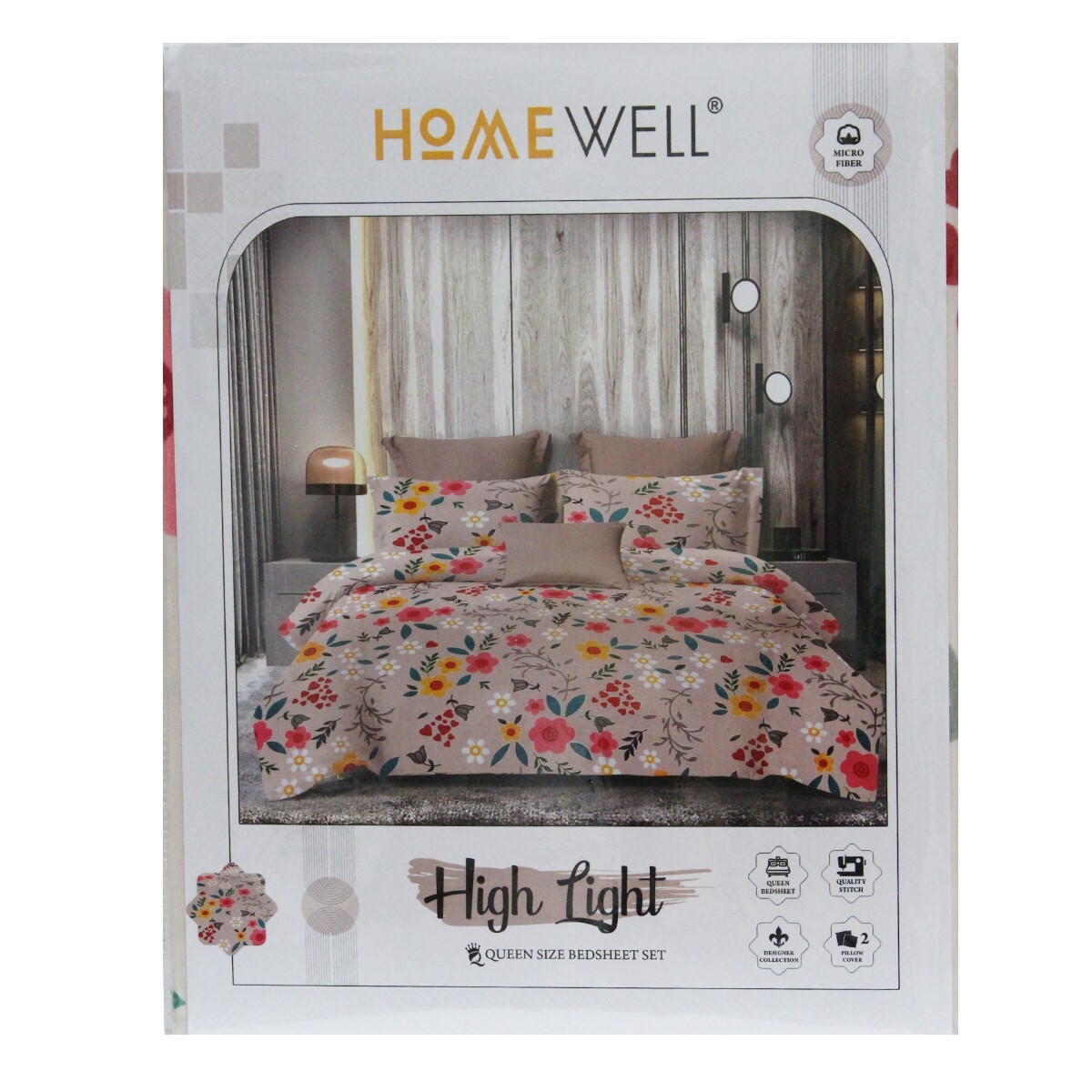 Home Well Queen Size Bed Sheet Combo Assorted Colour , Pack Of 2