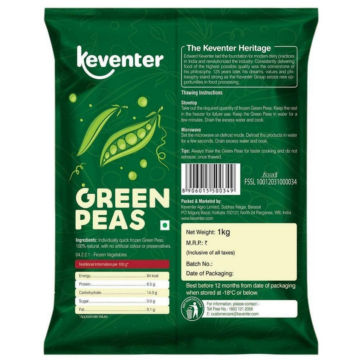 Keventer Green Peas 1kg