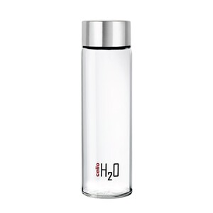 Cello Glass Bottle H2O 1000ml Round 1Pc With Lid