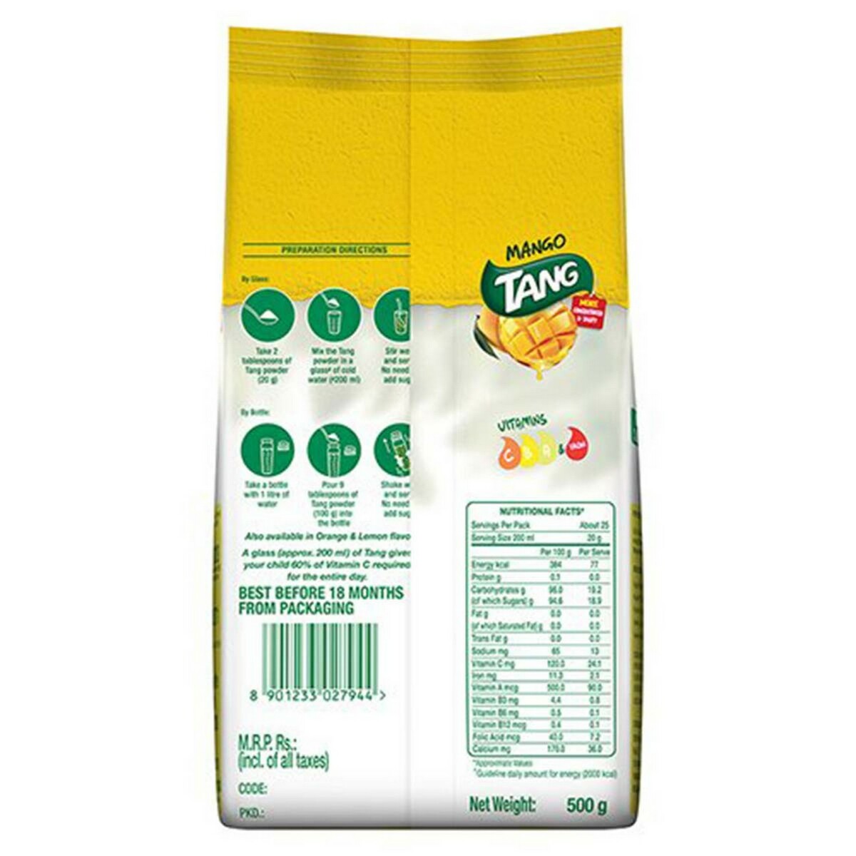 Tang Drink Mango Pouch 500g