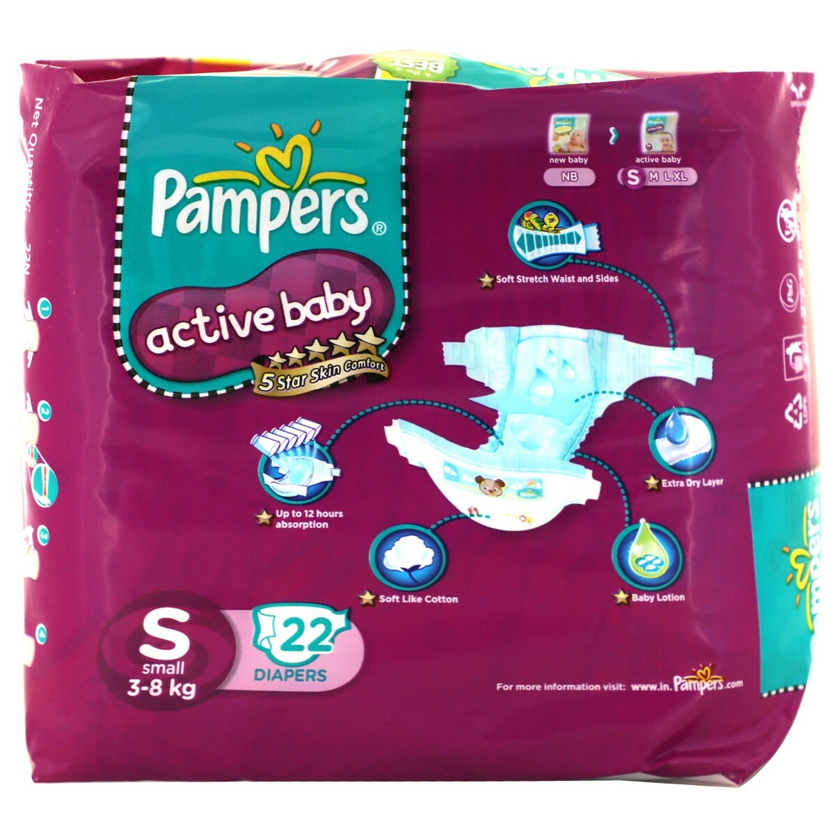 Pampers Active Baby Small 22's