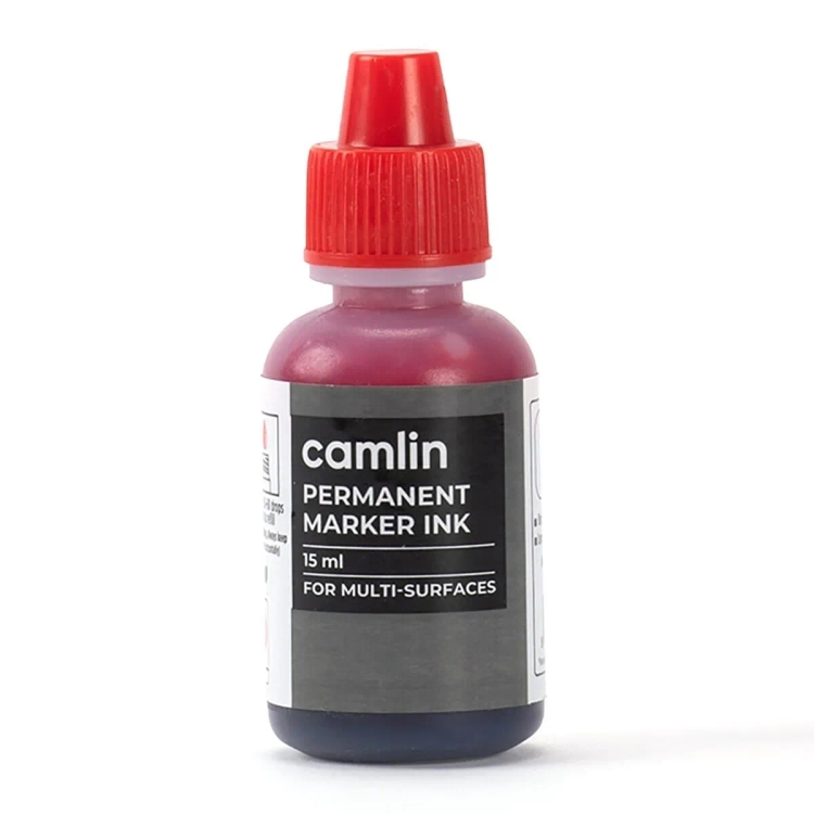 Camlin Permanent Marker Ink 15ml Red-7109369