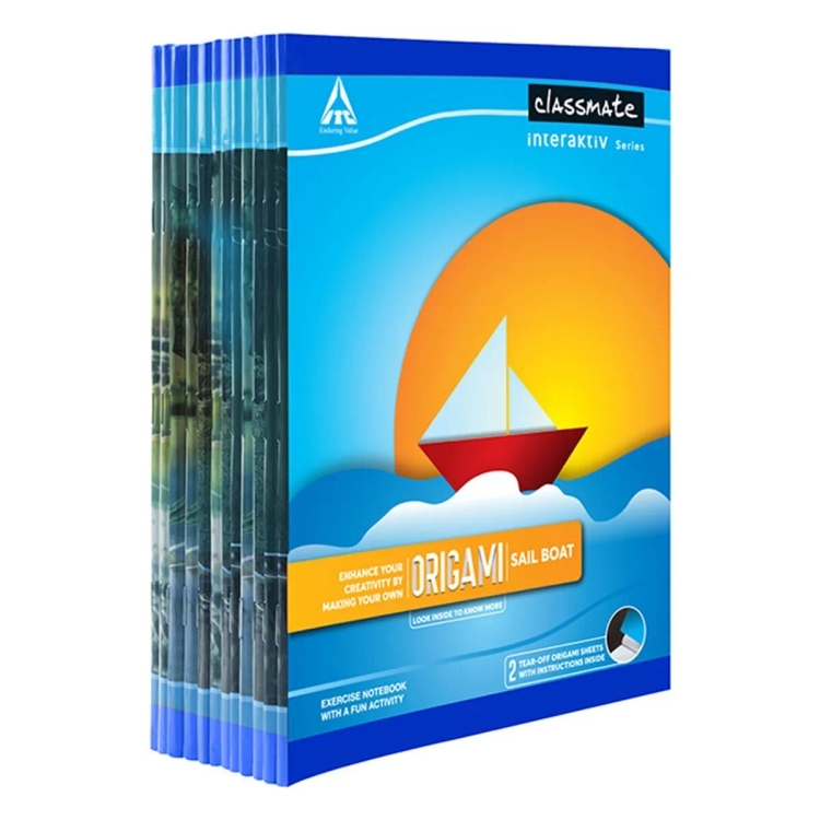 Classmate Origami Notebook Unruled 172Pg-2660015 Assorted Colour & Design