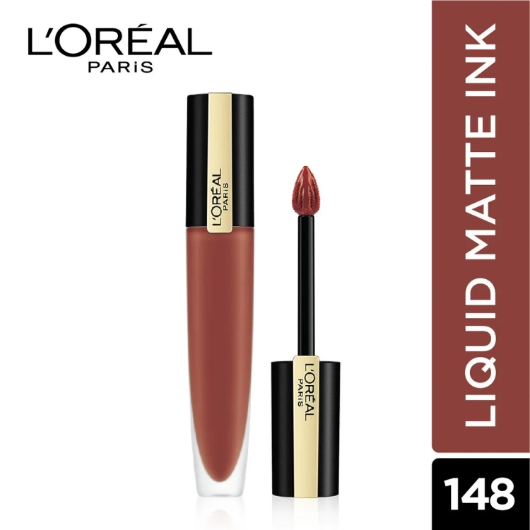 Loreal-Paris Lipstick, Liquid Format With Matte Finish, Oil-In-Water Formula, Breathable And Lightweight Feel, Non-Flaking, Colour: 148 I Hunt, 7Ml