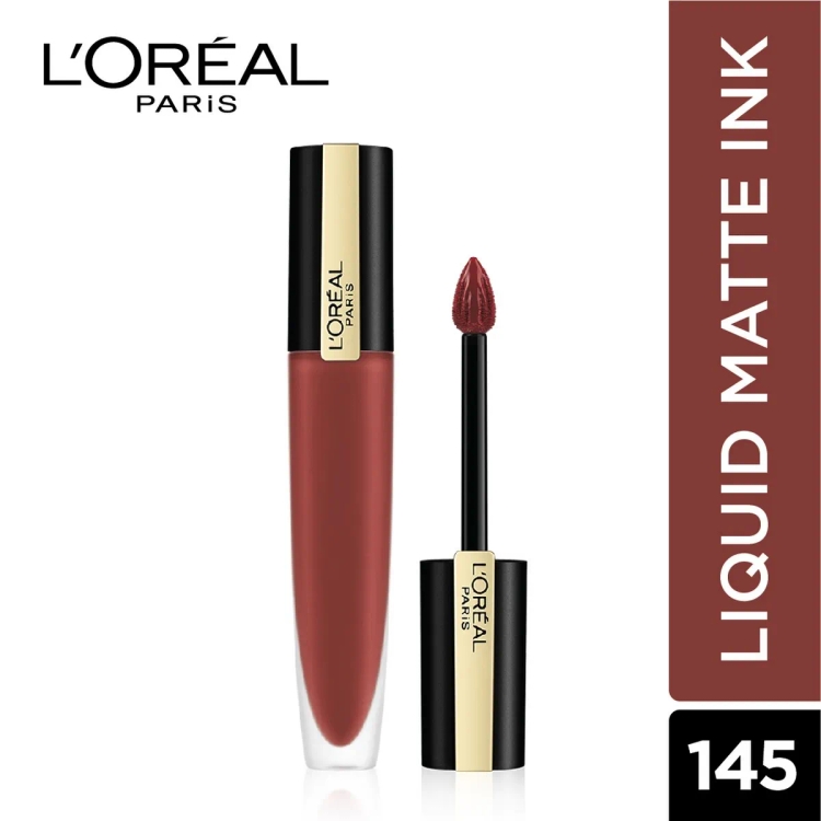 Loreal-Paris Lipstick, Liquid Format With Matte Finish, Oil-In-Water Formula, Breathable And Lightweight Feel, Non-Flaking, Colour: 145 I Convince, 7Ml