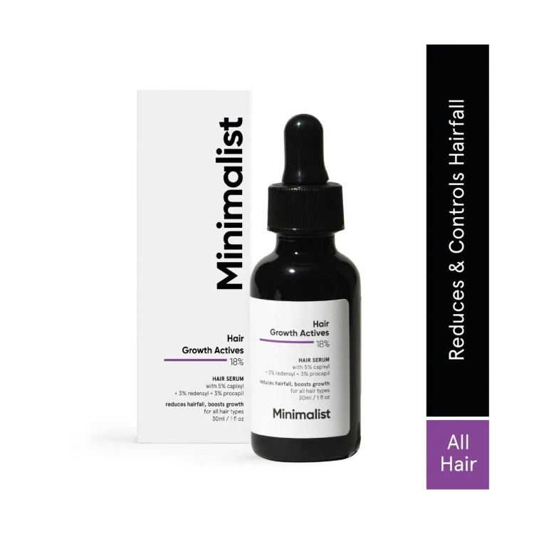 Minimalist Hair Growth Serum With 3% Redensyl, 3% Anagain, 3% Procapil, 5% Capixyl & 4% Baicapil 18% Hair Growth Actives | For Hair Fall Control | For Men & Women | 30 Ml, 30 Grams