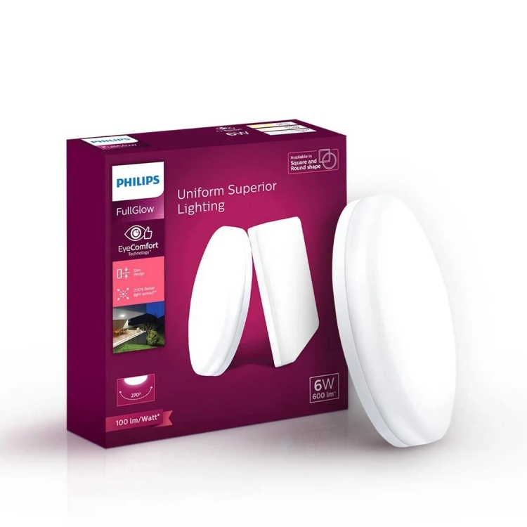Philips LED Round Rim Less Surface Cool Day Light 6W