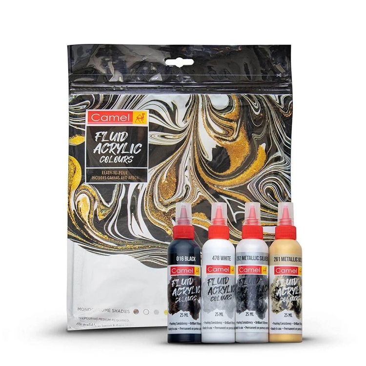 Camlin Fluid Acrylic Kit Monochrome-3212898