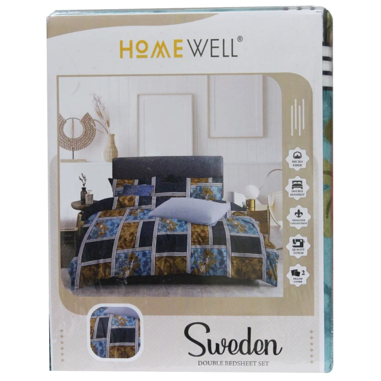 Home Well Double Size Multicolour Bed Sheet | Set Of 3