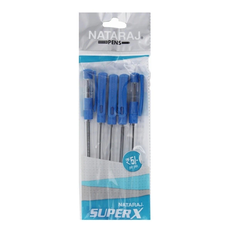 Nataraj Super X Blue Pen 5 pcs