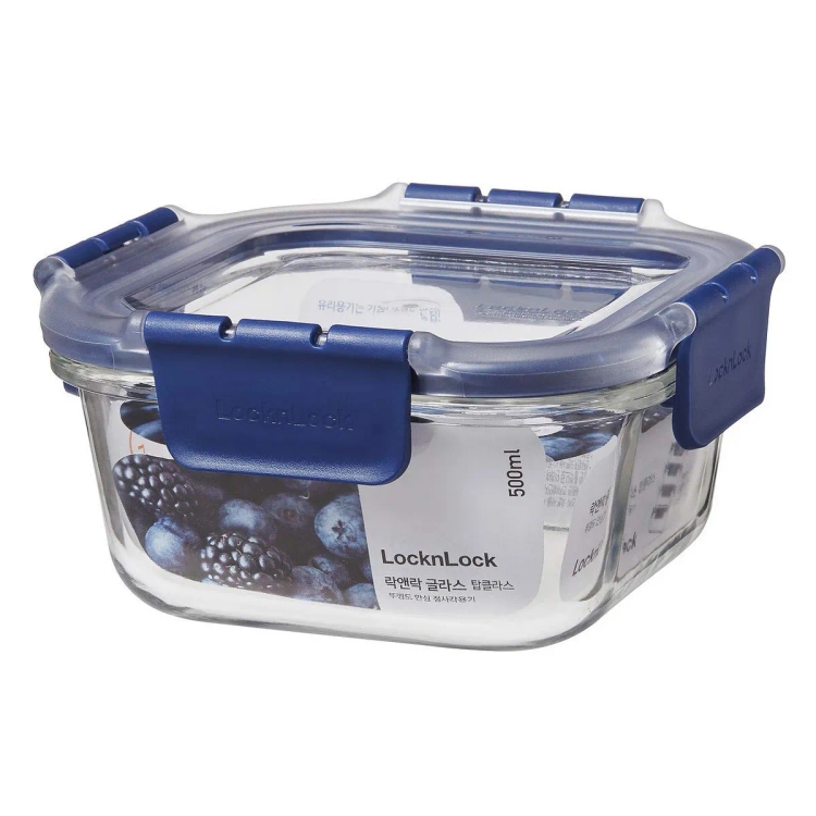 Lock&Lock Glass Food Container Square 500ml LBG214