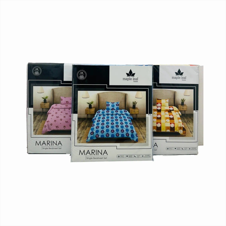 Maple Leaf Bed Sheet SGL Royal Cotton Marina Assorted Colour