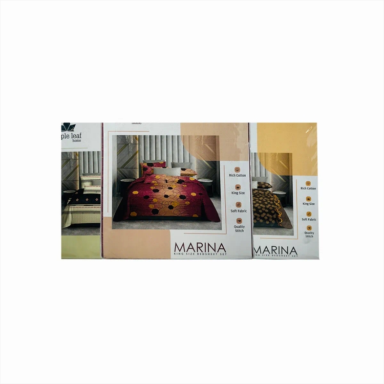 Maple Leaf  Bed Sheet King Royal Cotton Marina