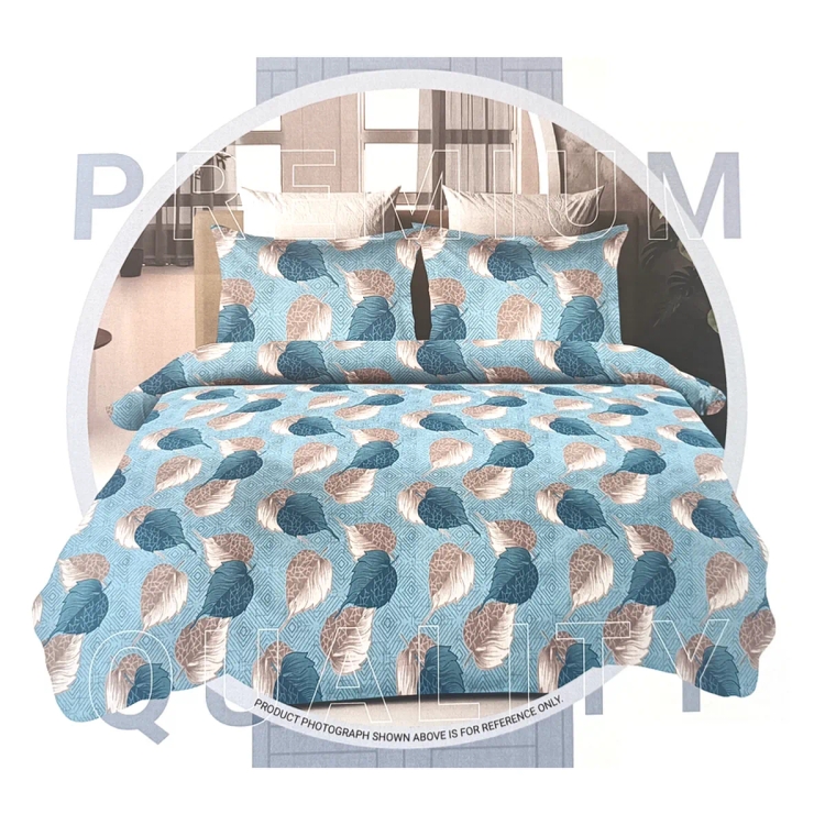 Maple Leaf Bed Sheet Queen 144TC Indigo Assorted Colour