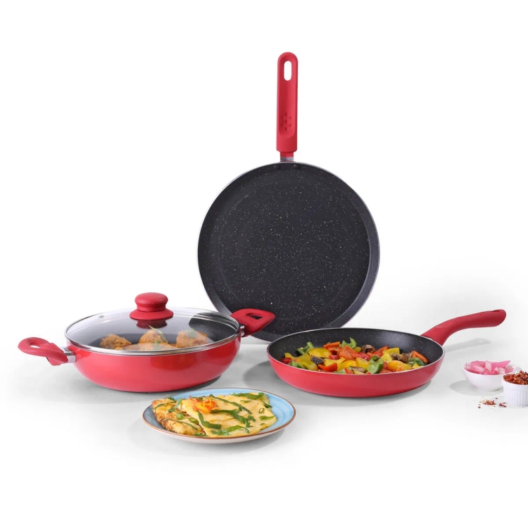 Wonderchef Milano 4Pcs Set-Red Black