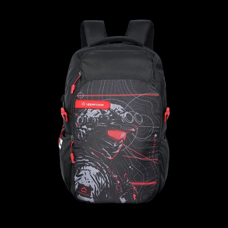Upper Case LapTop Backpacks Pixel 04-Black