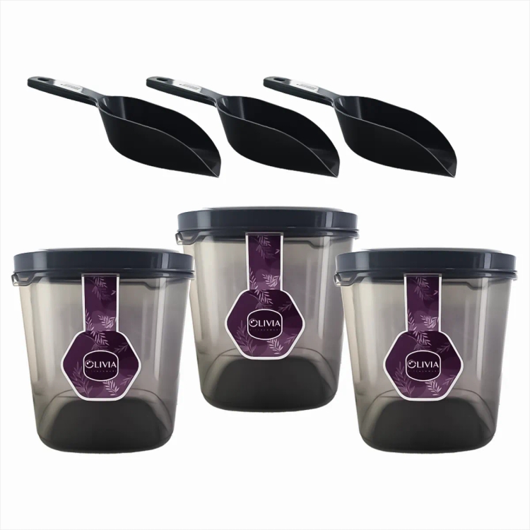 Olivia Square Plastic Container 3Pcs