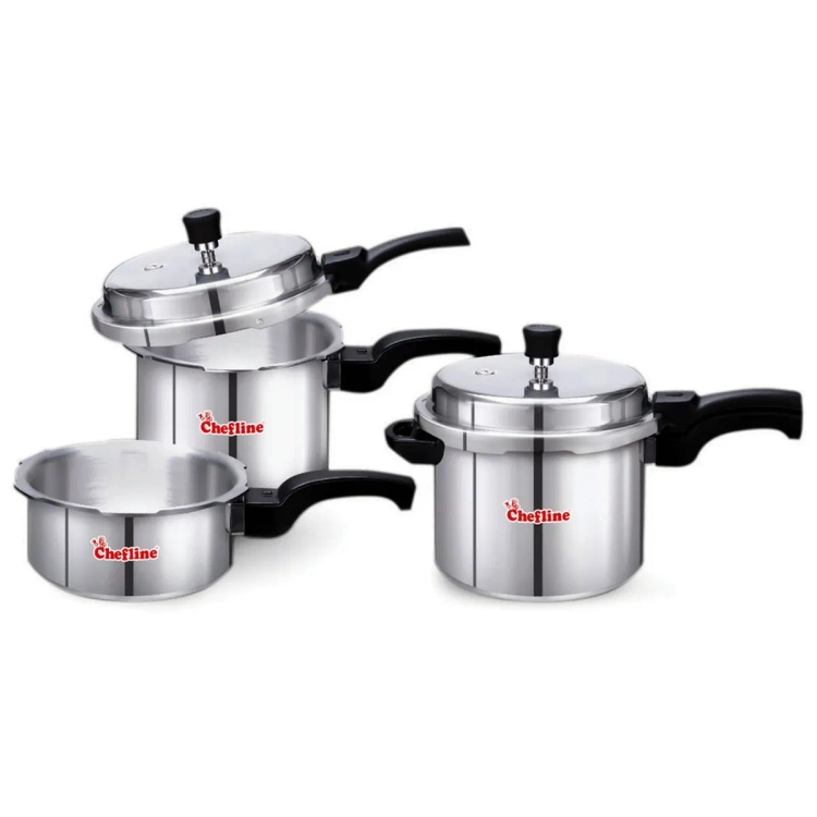 Chefline Aluminium Pressure Cooker 2+3r+5ltr Combi