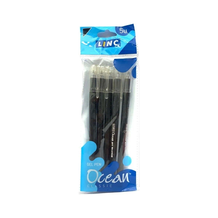 Linc Ocean Gel Pen Black 5p