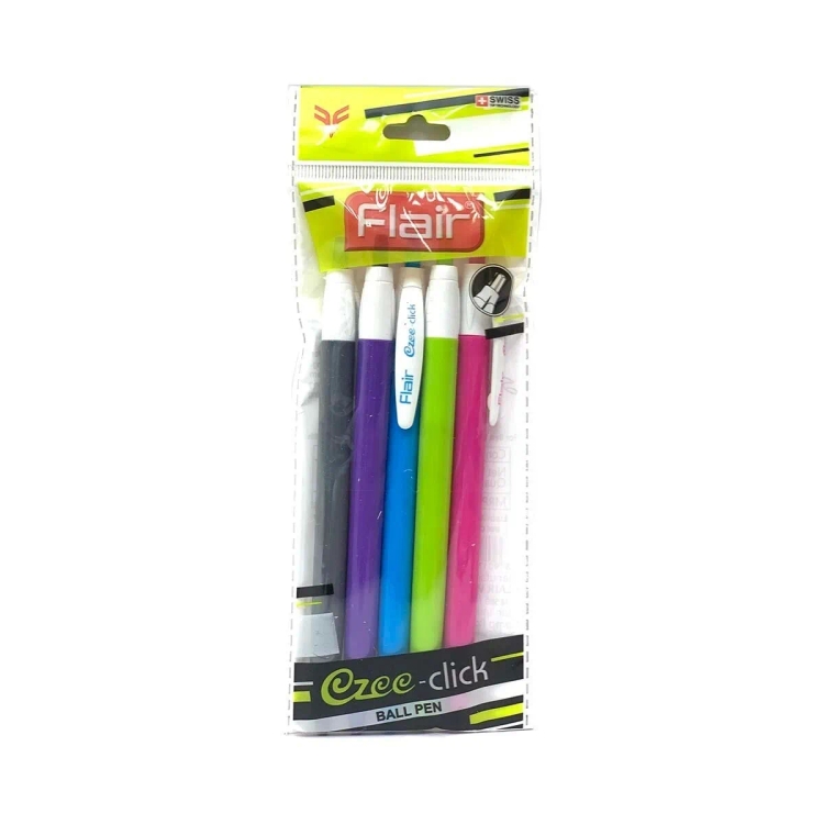 Flair Ball Pen Ezee Click  5pc