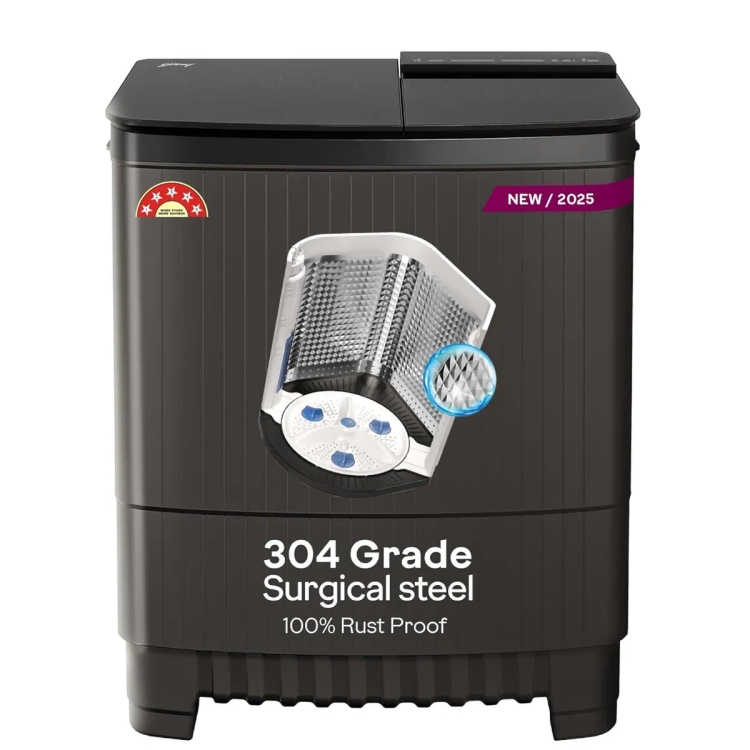 Godrej 8 kg Semi Automatic Top Load Washing Machine WSEDGE ULTS 80 5.0 DB2M CSGR Grey  