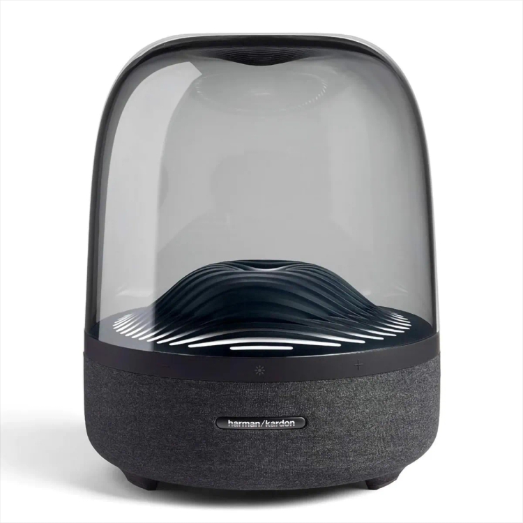 Harman Kardon Aura Studio Bluetooth Speaker with 360-Degree Immersive Sound and Ambient Light Effects (Black)