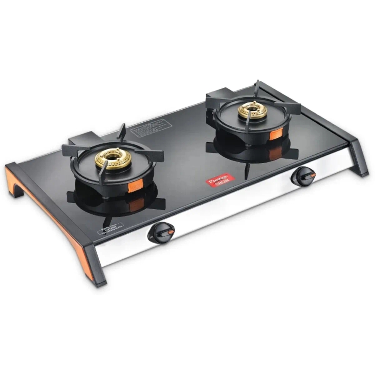 Prestige Svachh GSTV-02 Glass Manual Gas Stove  (2 Burners)