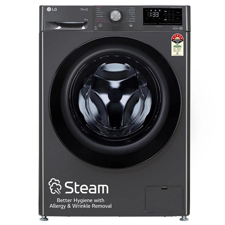 LG 8 kg 5 Star Fully Automatic Front Load Washing Machine FHP1208Z5M Black, Grey