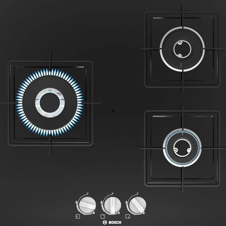 Bosch Series 4 Gas hob 60 cm PNC6B6B11I Black 3 Burner
