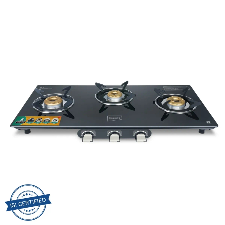 Impex AIRA 3B Frameless Glass top Gas Stove (3 Burner)