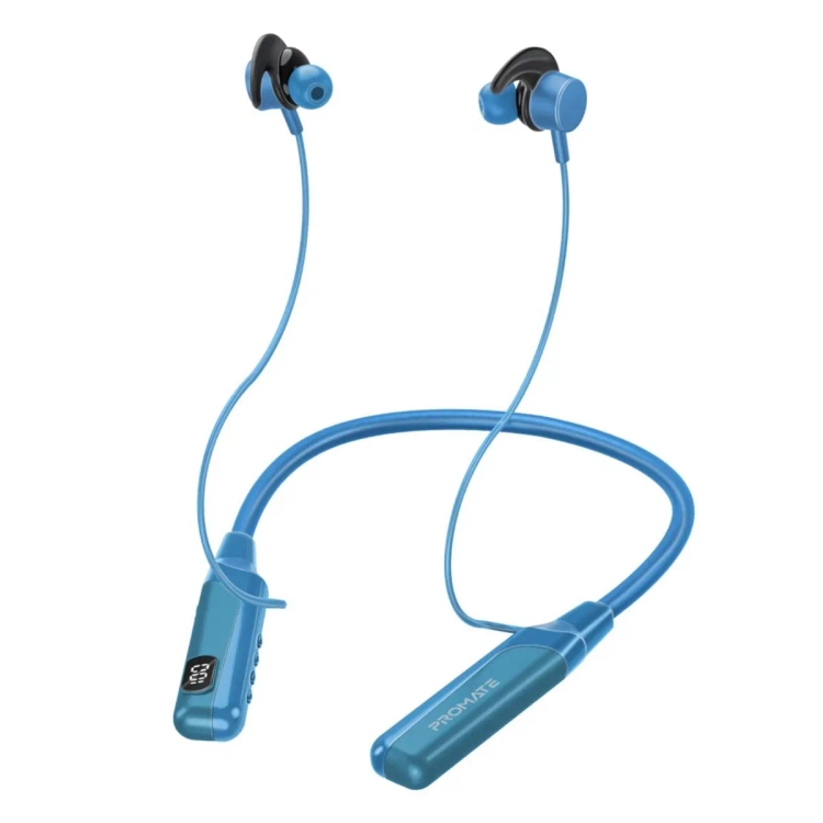 Promate Blend Neckband Earphones With 70 Hours Playtime Blue