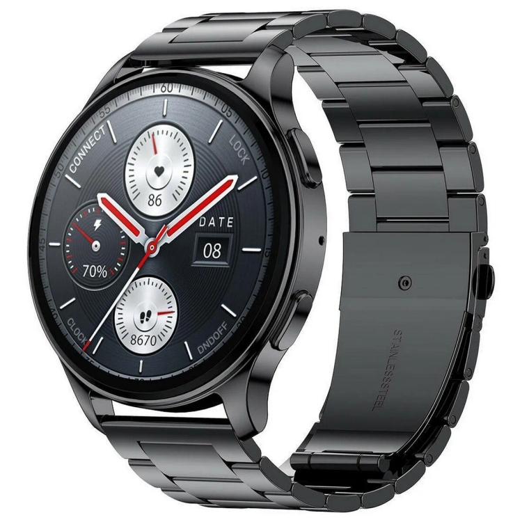 Amazfit Pop 3R  Stainless Steel 1.43" AMOLED Display Smart Watch,Black