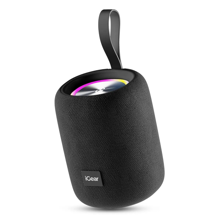 iGear Roll 10W Portable Bluetooth Speaker with RGB Lights (Black)