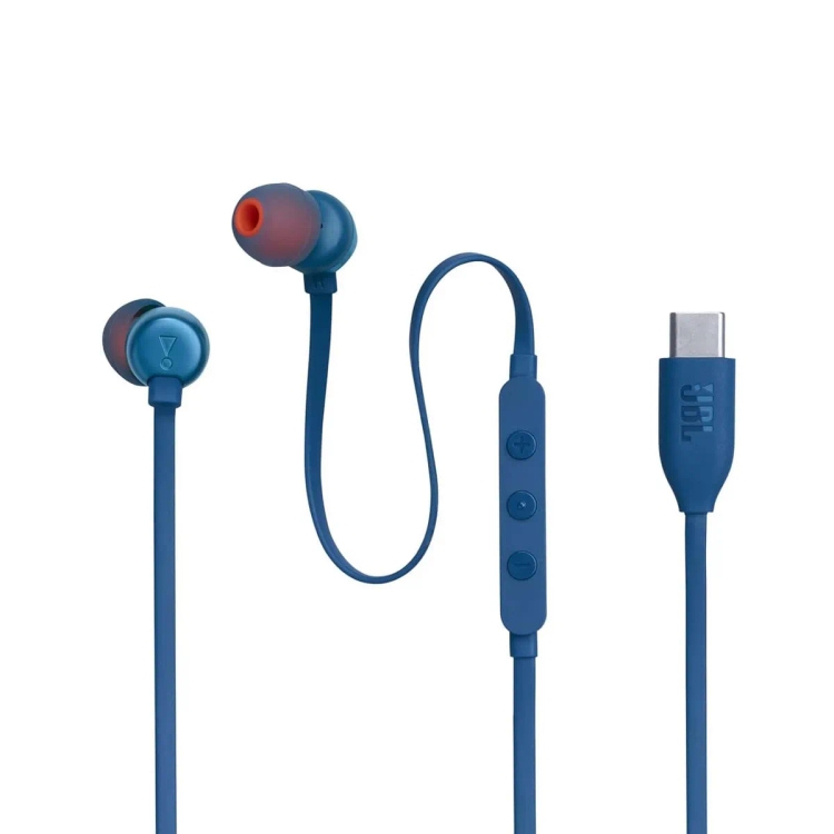 JBL Tune 310 Wired in-Ear Type C Headphones with Digital-to-Analog Converter (Blue)