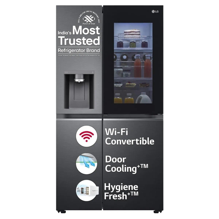 LG 3 Star Frost Free Side by Side Door Smart Wifi Enabled Refrigerator GL-X257AMC3 630 L