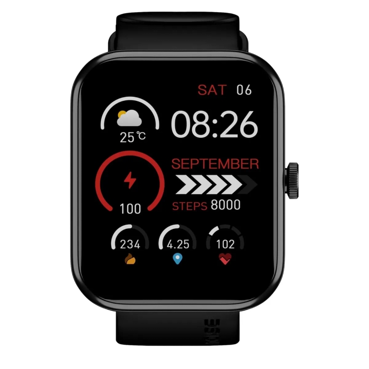 Noise ColorFit Pulse Grand 3 1.69 inches Display Smartwatch,Jet Black