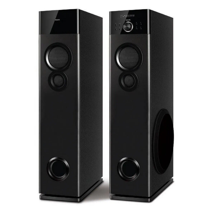 PHILIPS 120W Multimedia Speaker With  Surround Sound, 2.0 Channel (Black)