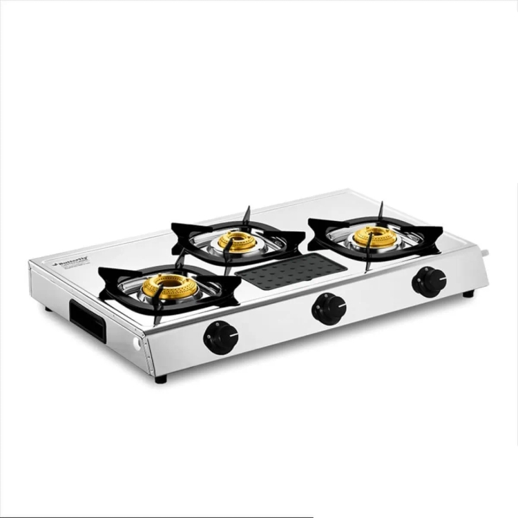 Butterfly Stainless Steel Matchless Gas Stove 3 Burner