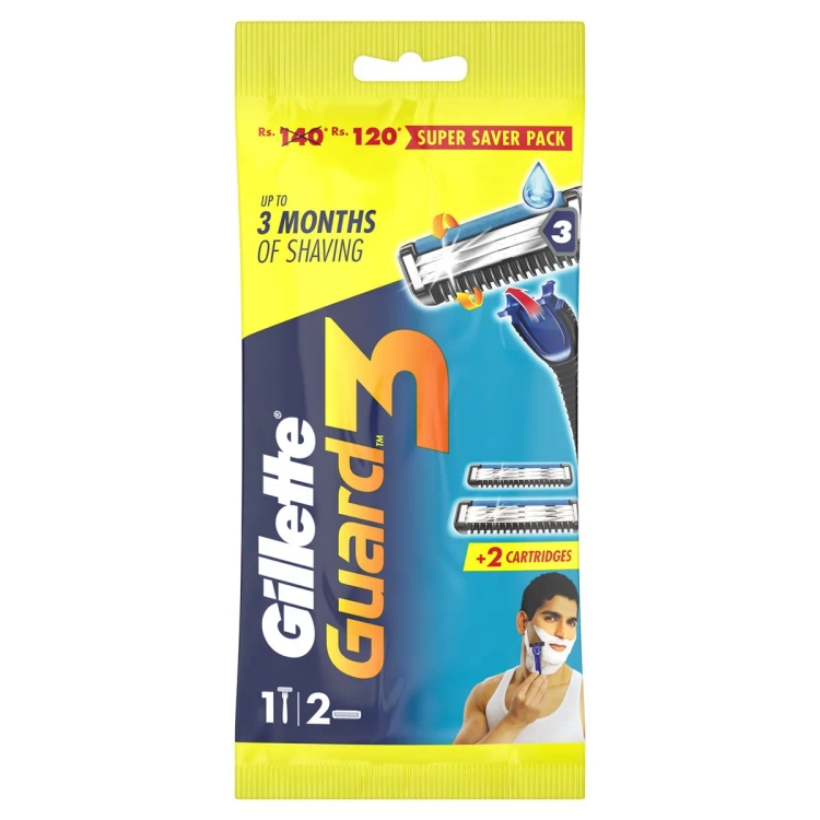 Gillette Guard-3 Razor+2 Cartridges