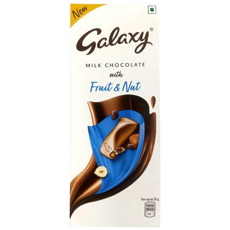 Galaxy Bar Chocolate Fruit & Nut 100Gm