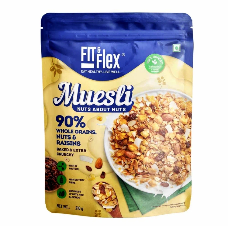 FIT & FLEX Baked And Healthy Rich Nuts About Nuts Muesli 210g