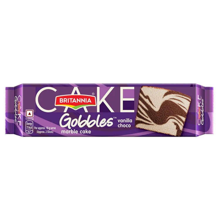 Britannia Gobbles Cake Marble Cake Choco Vanilla, 110 Gram