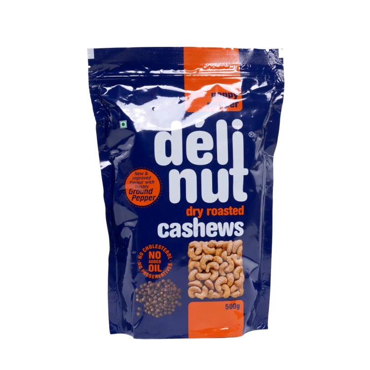 Delinut Cashews Dry Roasted Peppy Pepper 500g