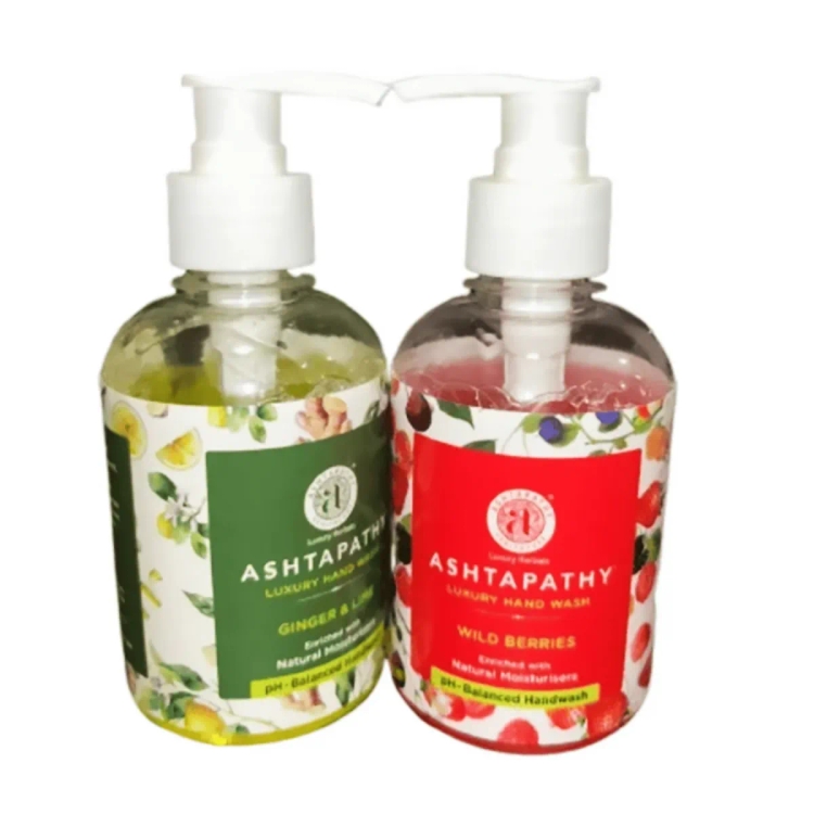 Ashtapathy Ginger Lime Wild Berries Herbal Hand Wash 225Ml 1+1