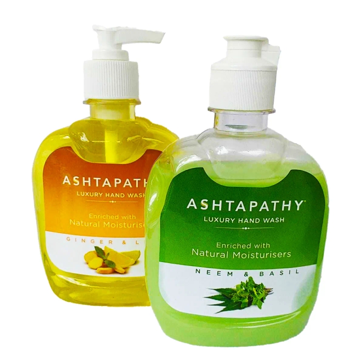 Ashtapathy Ginger Neem Basil Herbal Hand Wash 225Ml 1+1