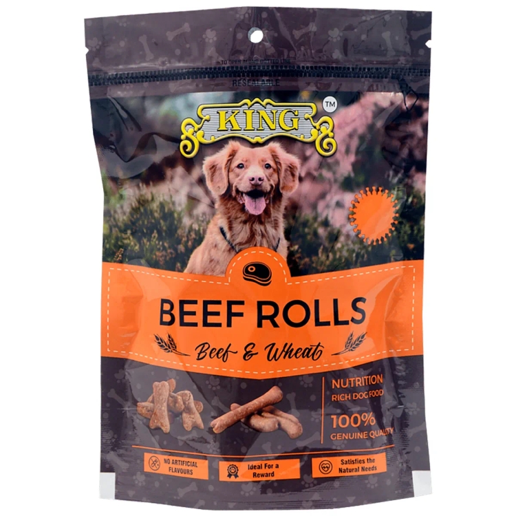 King Pet Food - For Pups & Dogs, Beef Rolls, 200 g