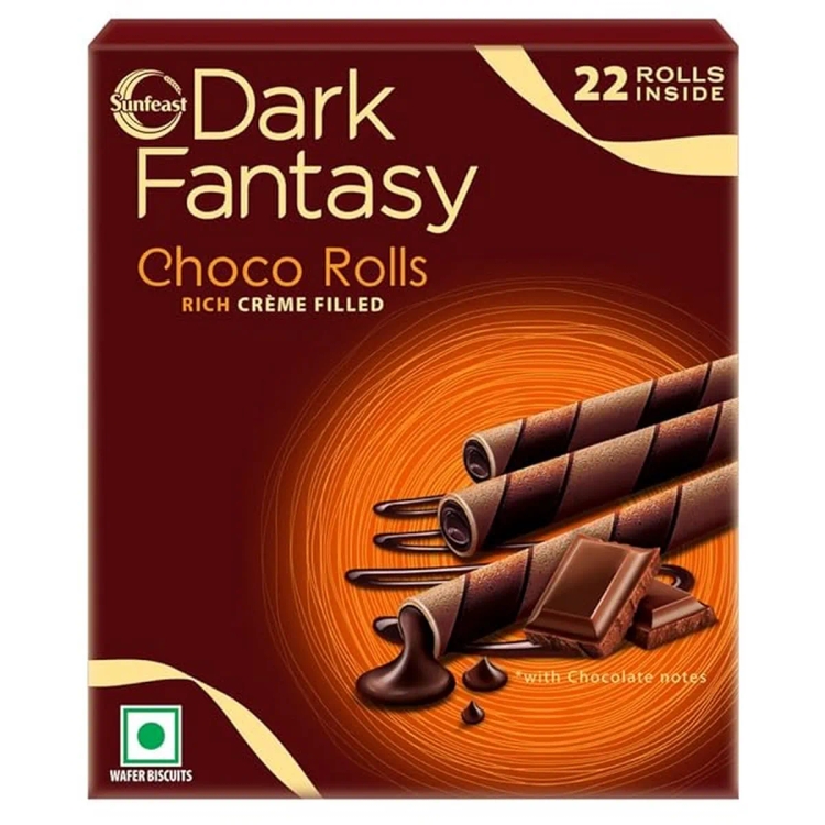 Sunfeast Dark Fantasy Choco Rolls - Rich Creme Filled With Chocolate Notes, 198 G