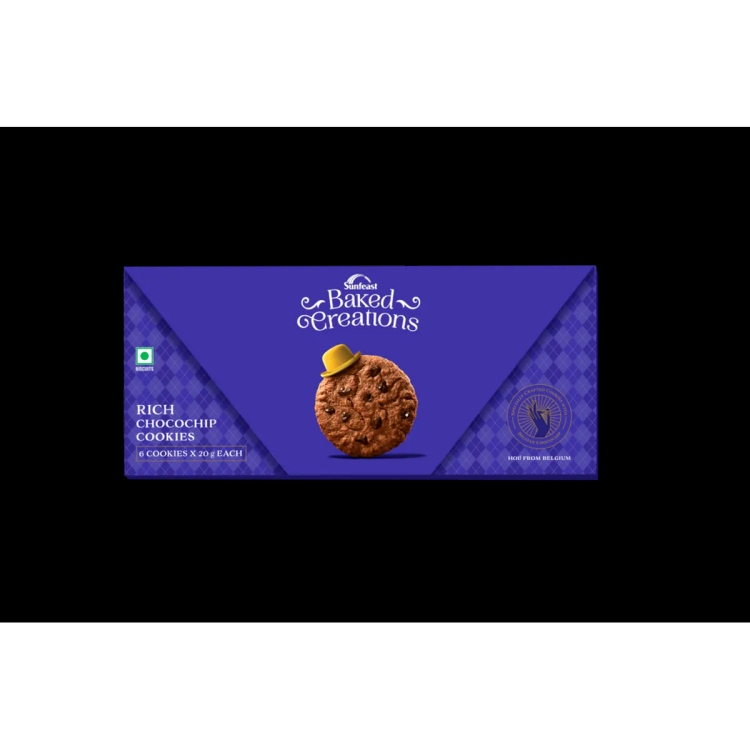 Sunfeast Baked Creations Rich Chocochip Cookies | 120 g (6 N x 20 g Each)